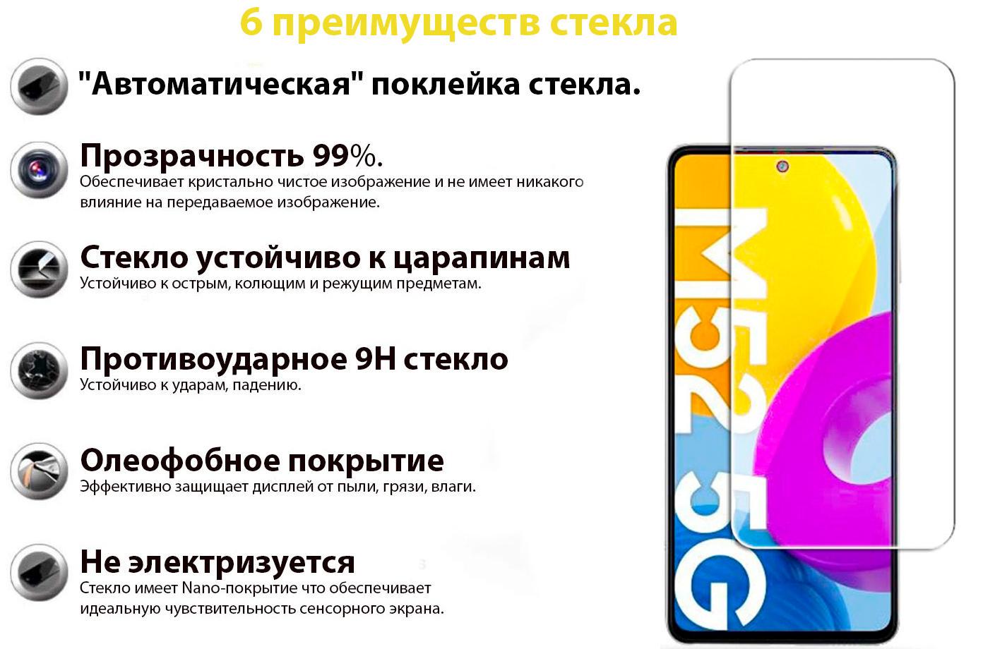 Захисне скло BeCover для Samsung Galaxy M52 SM-M526 Crystal Clear Glass (706906) - фото 2