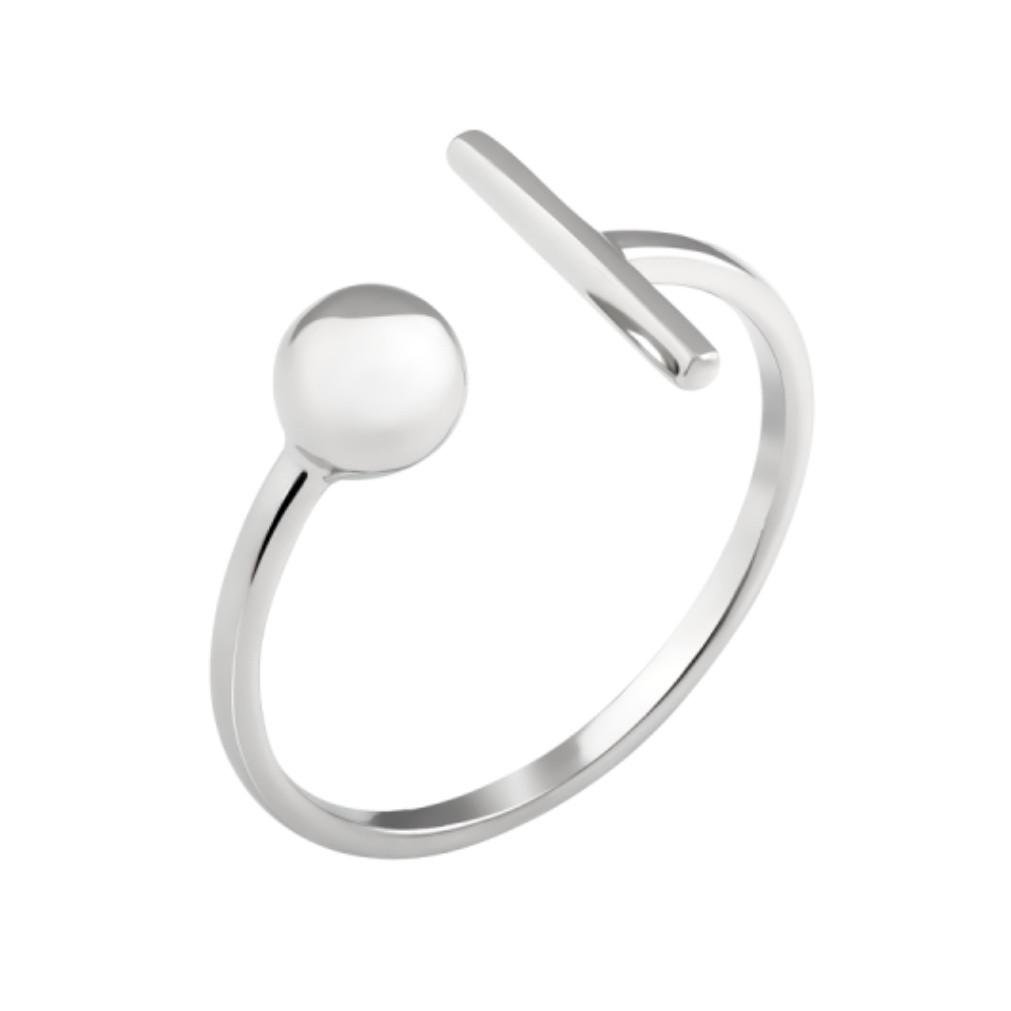 Кольцо без камней серебро 925 пробы родированное 1,68 г р. 17-18 (вс401р)