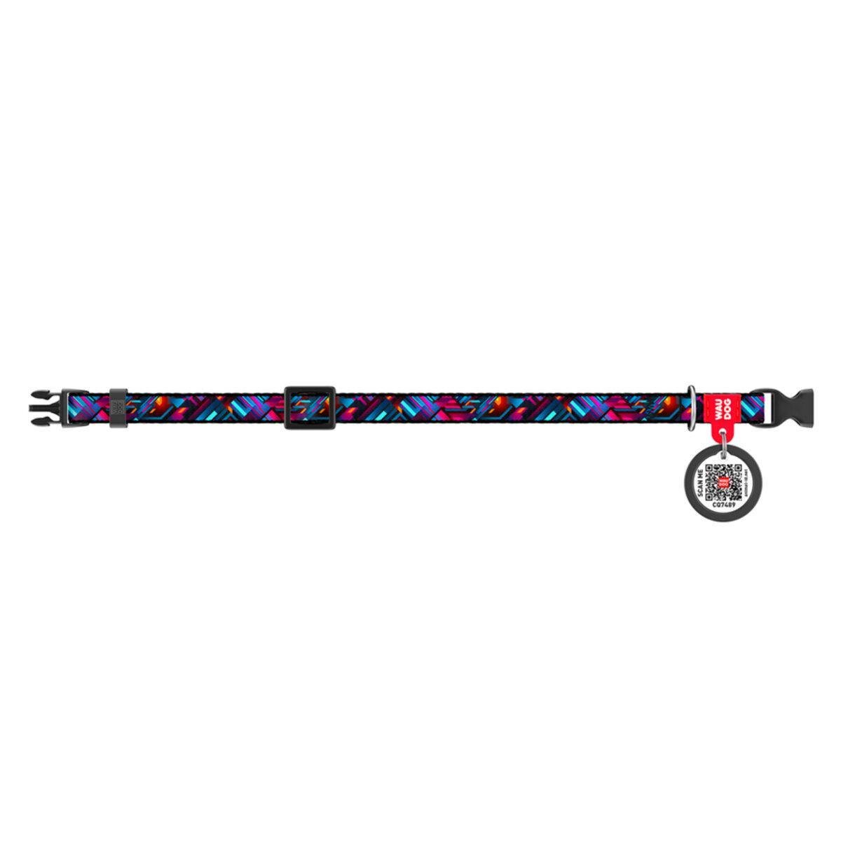 Нашийник для тварин Waudog Nylon Нескінченні світи з QR-паспортом/пластиковим фастексом XS 10 мм/20-30 см (278-4058 Col)