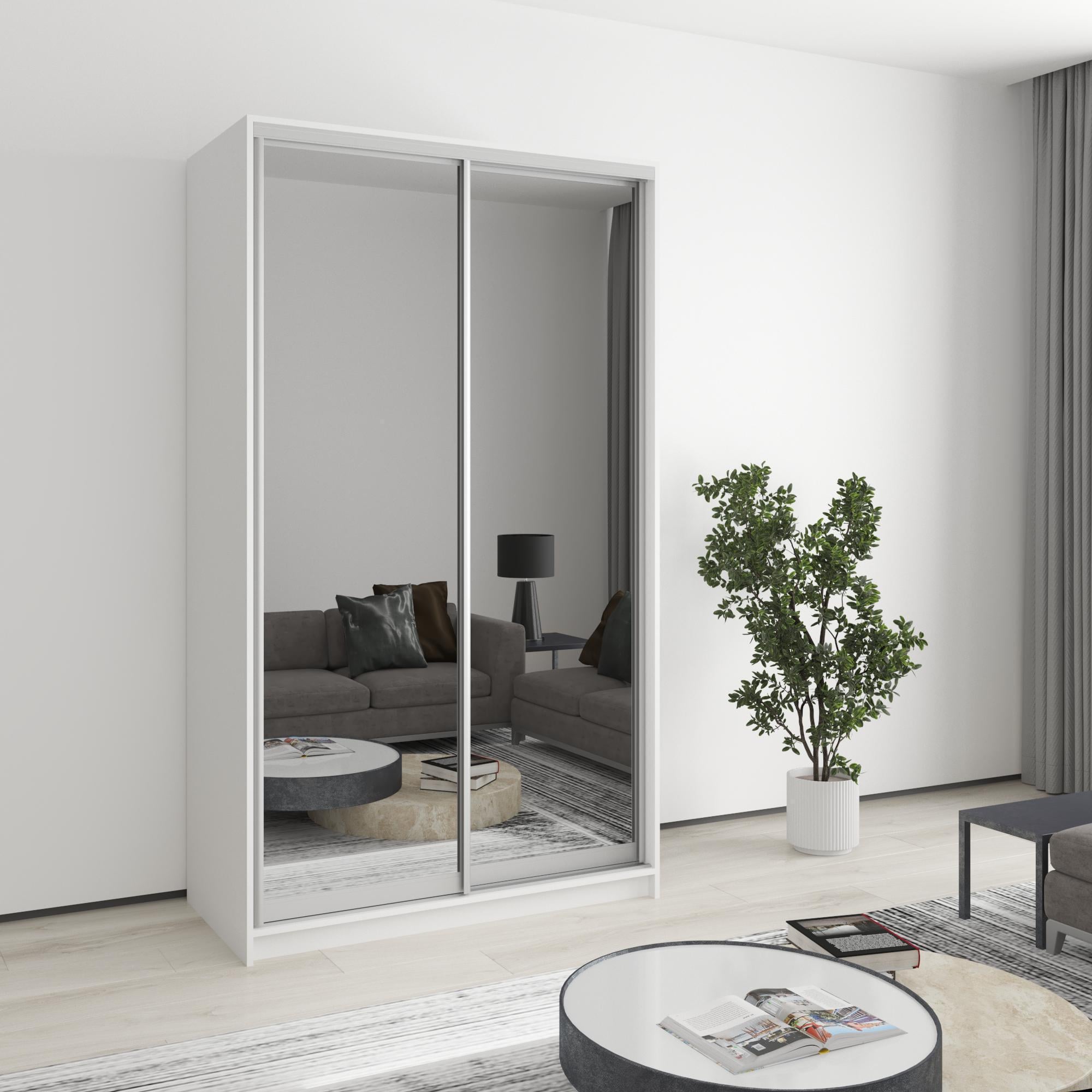 Шкаф-купе двухдверный MebelStar Стандарт AL 2 зеркала 120x60x210 см Аляска белый (MBS-2515) Шкаф-купе двухдверный MebelStar Стандарт AL 2 зеркала 120x60x210 см Аляска белый (MBS-2515)