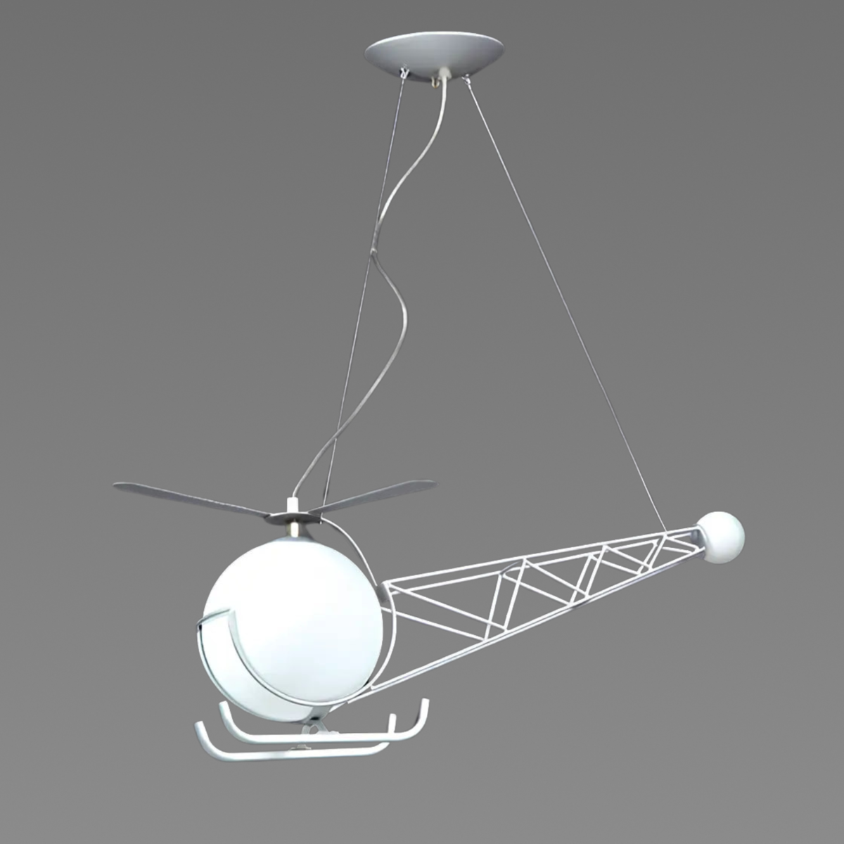 Люстра Sirius для детской комнаты в форме вертолета под лампу E14 Белый (Д MD3116-1А)