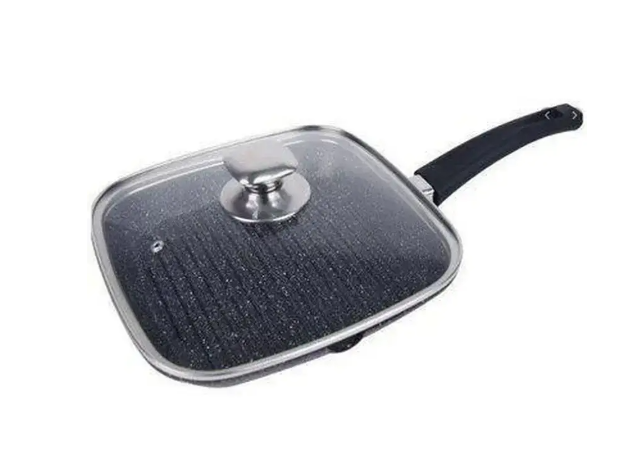 Сковорода-гриль Bohmann із кришкою для стейків антипригарна 28 см (BH-205-28 28) - фото 2