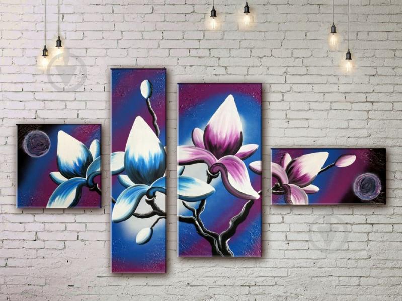 Модульная картина акрилом цветы ArtStar MHM17_4_283 размер 80 х 130 см