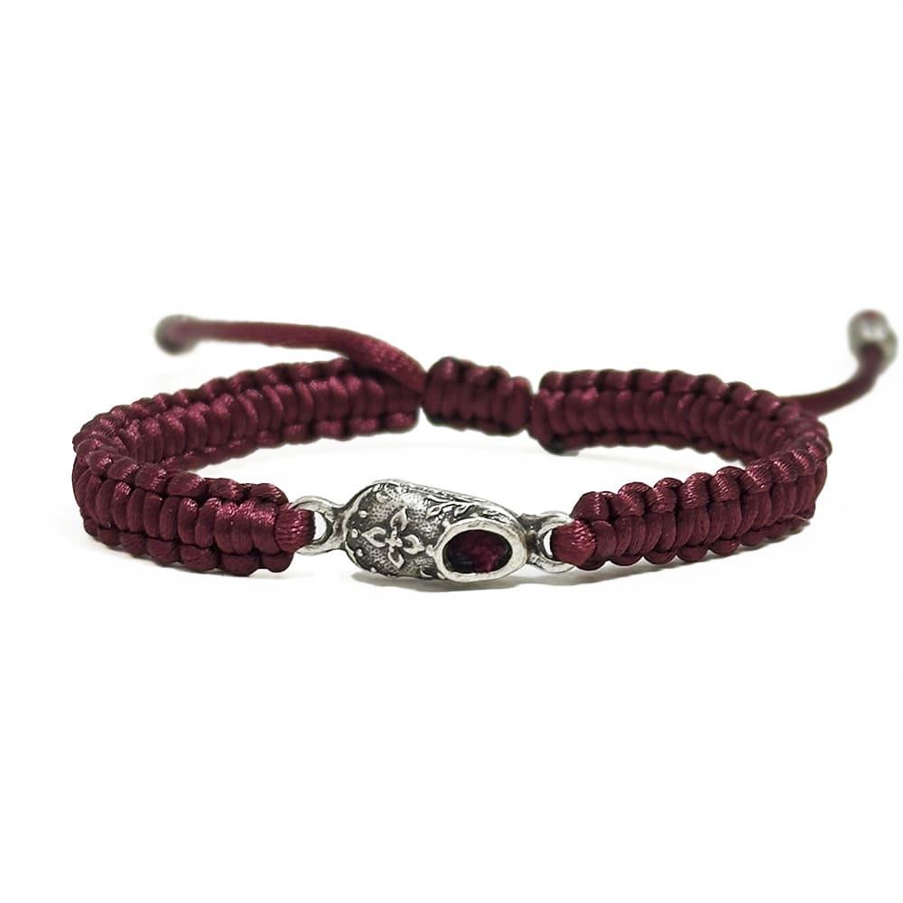 Браслет Башмачок Спиридона плетеный Бордовый (200110899)