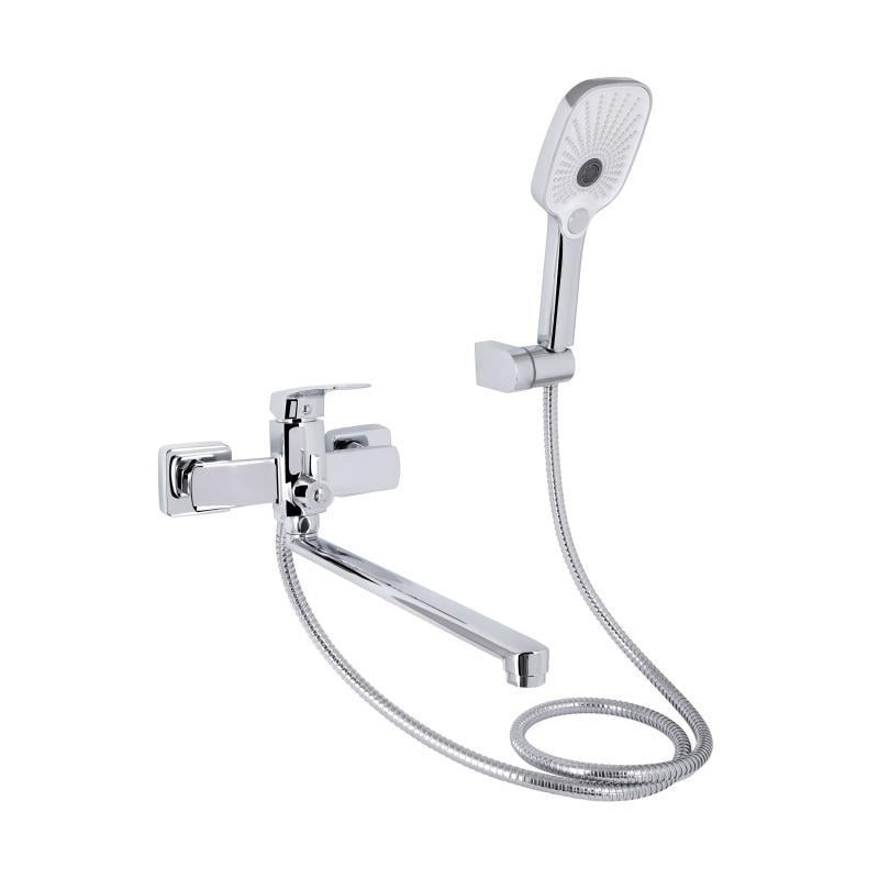 Змішувач для ванни Qtap Tern з довгим поворотним виливом та душовим гарнітуром Chrome (QTTER260CRM47587)