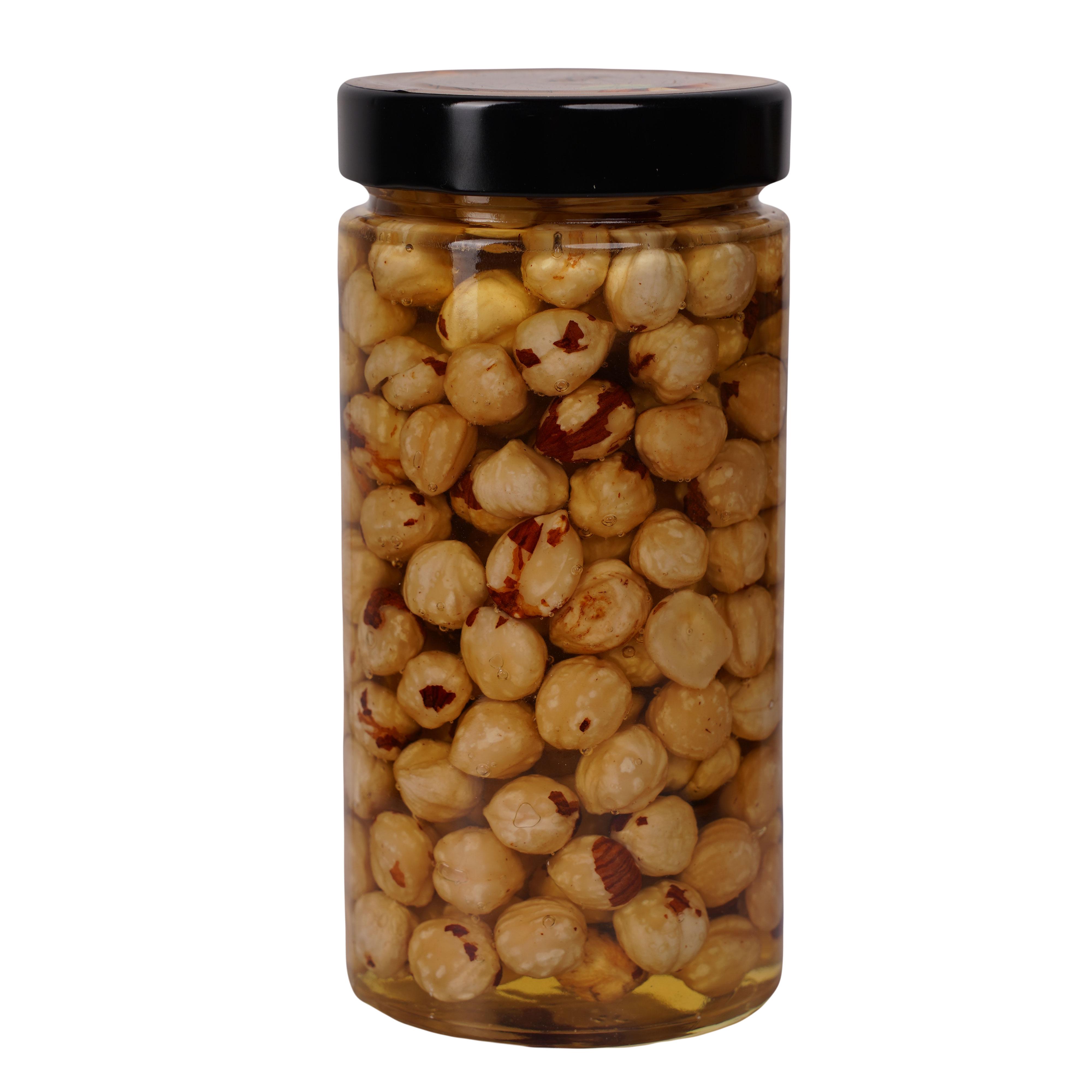 Мёд акациевый пчелиный с фундуком Золотой Нектар в стеклянной банке украинский 700 г