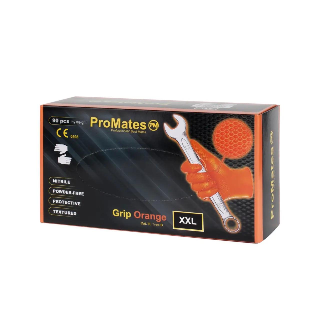 Рукавички нітрилові ProMates Grip XXL 100 шт. Помаранчевий (31587999)