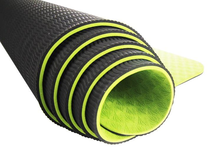 Килимок для йоги та фітнесу U-Powex TPE Yoga mat 183х61х0,6 см Green/Black (20176193) - фото 4