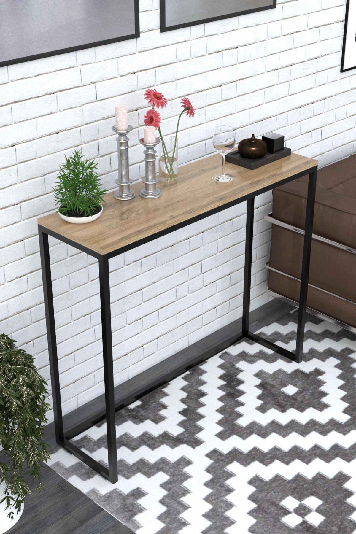 Столик консольний EcoLoft DSP-1157 в стилі лофт Дуб Аппалачі (24365555)