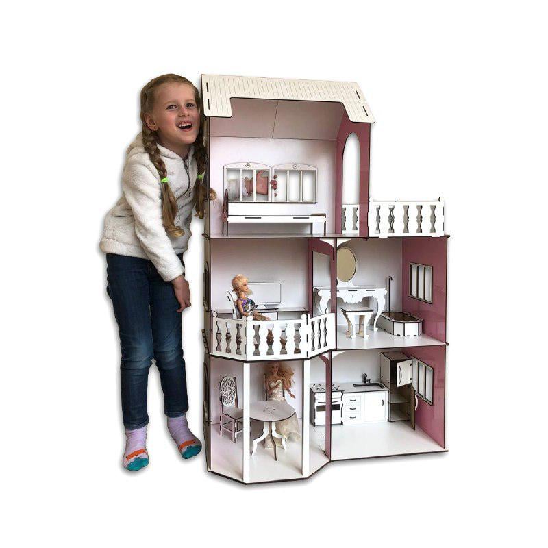 Ляльковий будиночок для барбі PureWoodDecor 104х72х39 см