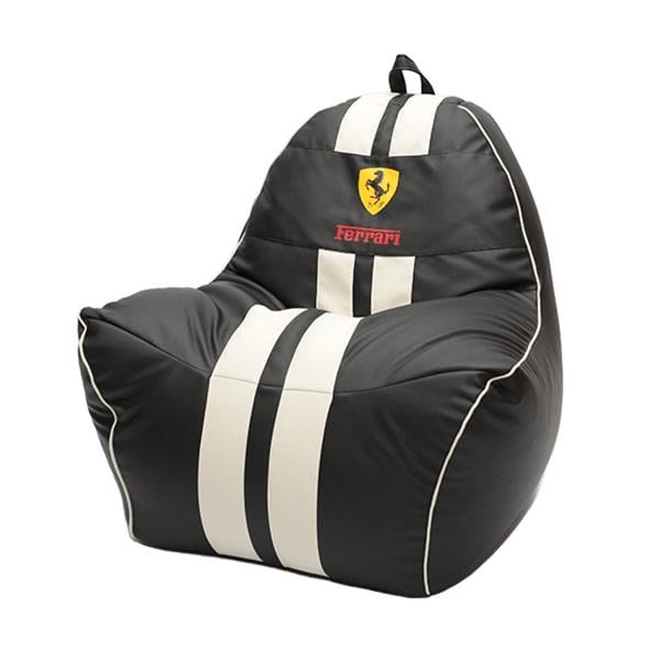Кресло-мешок SanchoBAG Ferrari Оксфорд 85x90x85 см Черный/Белый (kmf-ocx-02)