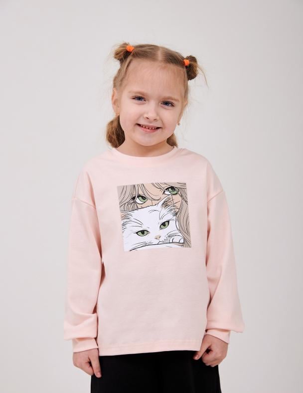 Світшот для дівчинки Smil Стрейчевий ластик 92 см Блідо-рожевий (116754-1)