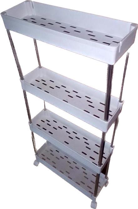 Етажерка на коліщатках на колесах 4 яруси 85х35х13 см Білий (23864211) - фото 8 Етажерка на коліщатках на колесах 4 яруси 85х35х13 см Білий (23864211) - фото 8