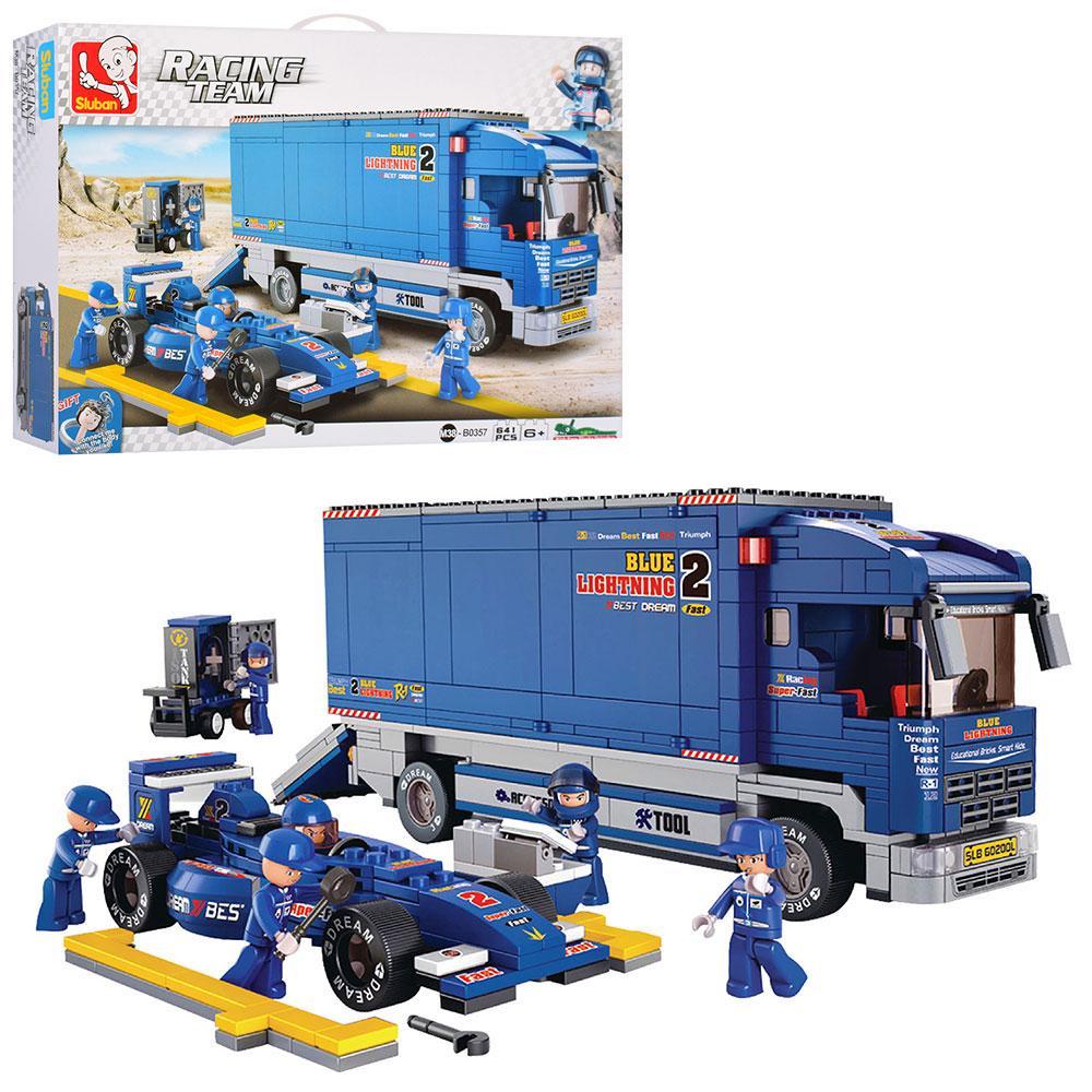 Конструктор детский Гоночный автомобиль Формула 1 с грузовиком M38-B0357 641 деталь