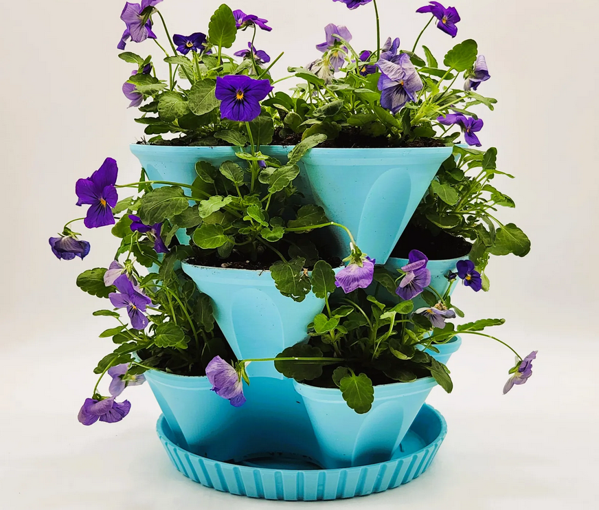 Горщик садовий вертикальний на чотири секції Чорний (0039) - фото 3 Горщик садовий вертикальний на чотири секції Чорний (0039) - фото 3