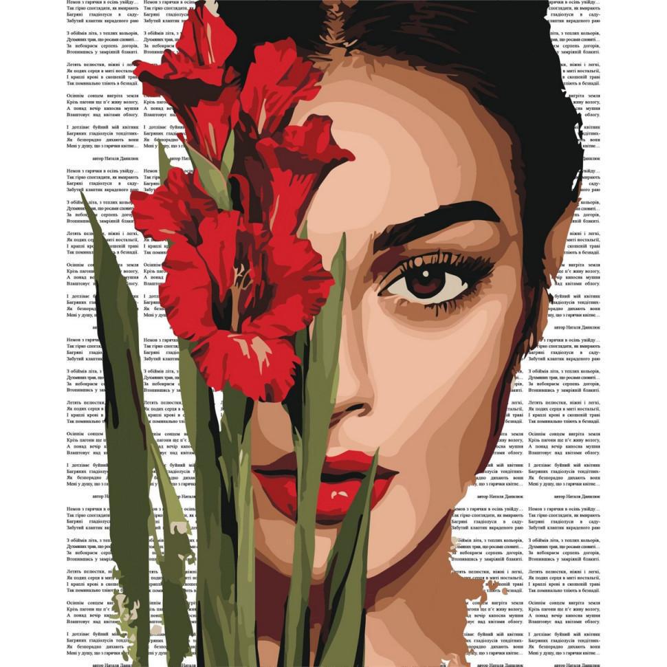 Картина по номерам Ideyka Красочная поэзия: Красные гладиолусы 40x50 см (KHO8594)