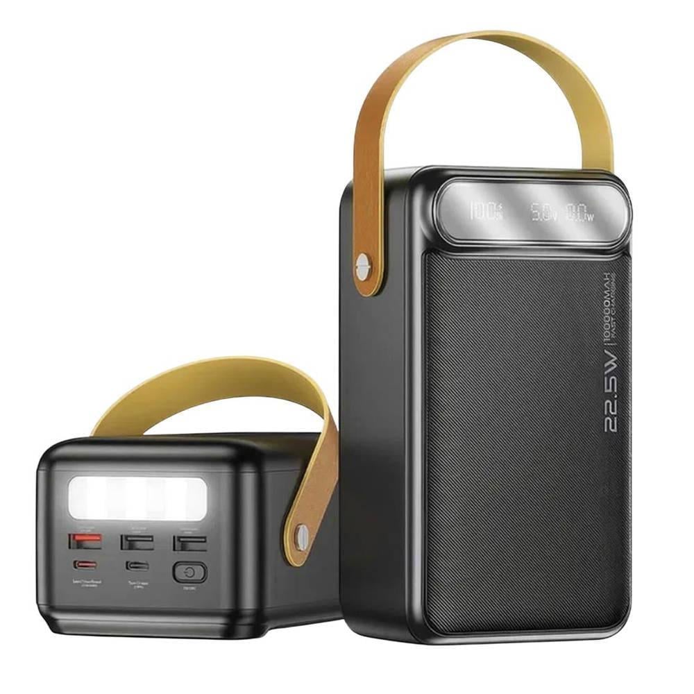 УМБ із ліхтарем Power Bank Awei 100000 mAh 22,5 Вт швидка зарядка Чорний (35048429)