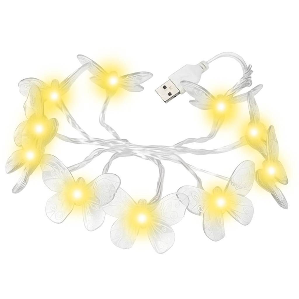 Гирлянда нитка Бабочки 4,3 м от USB Прозрачный (76778342) - фото 2 Гирлянда нитка Бабочки 4,3 м от USB Прозрачный (76778342) - фото 2