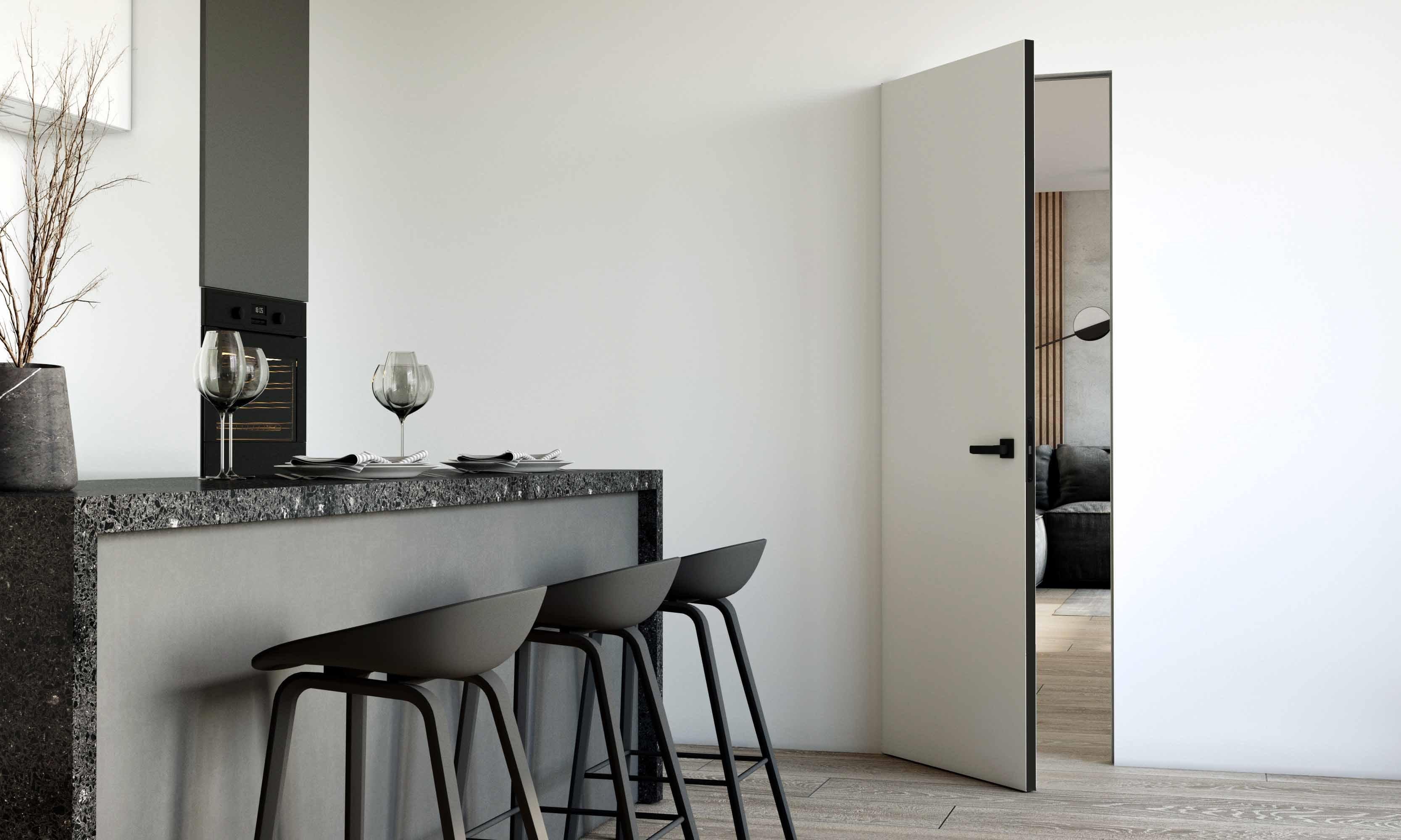 Двері прихованого монтажу під оздоблення на алюмінієвому каркасі 2000x800 мм Чорний (28769325) - фото 3 Двері прихованого монтажу під оздоблення на алюмінієвому каркасі 2000x800 мм Чорний (28769325) - фото 3