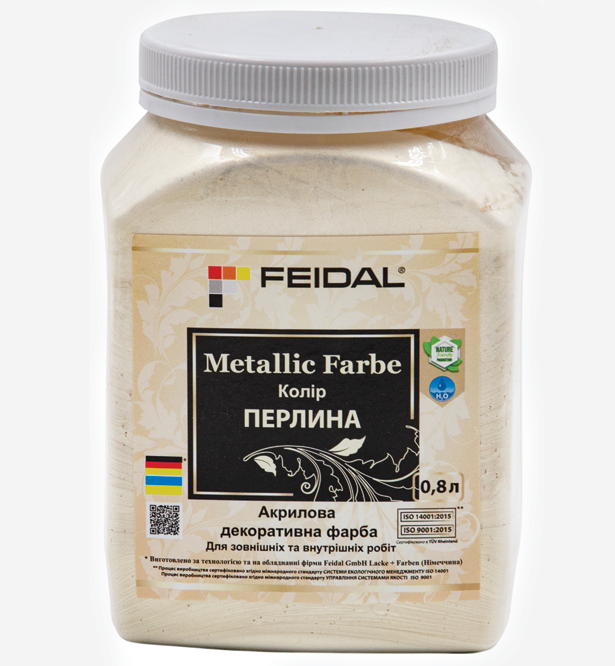 Эмаль с металлическим перламутровым блеском Feidal Metallic Farbe 0,8 л Жемчужина
