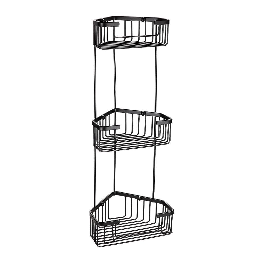 Полка настенная металлическая Frap F351-26 SQ-1046749 3-х ярусная угловая Черный (225411)