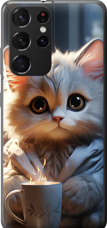 Чехол на Samsung Galaxy S21 Ultra (5G) White cat (5646t-2116-42517) Чехол на Samsung Galaxy S21 Ultra (5G) White cat (5646t-2116-42517)
