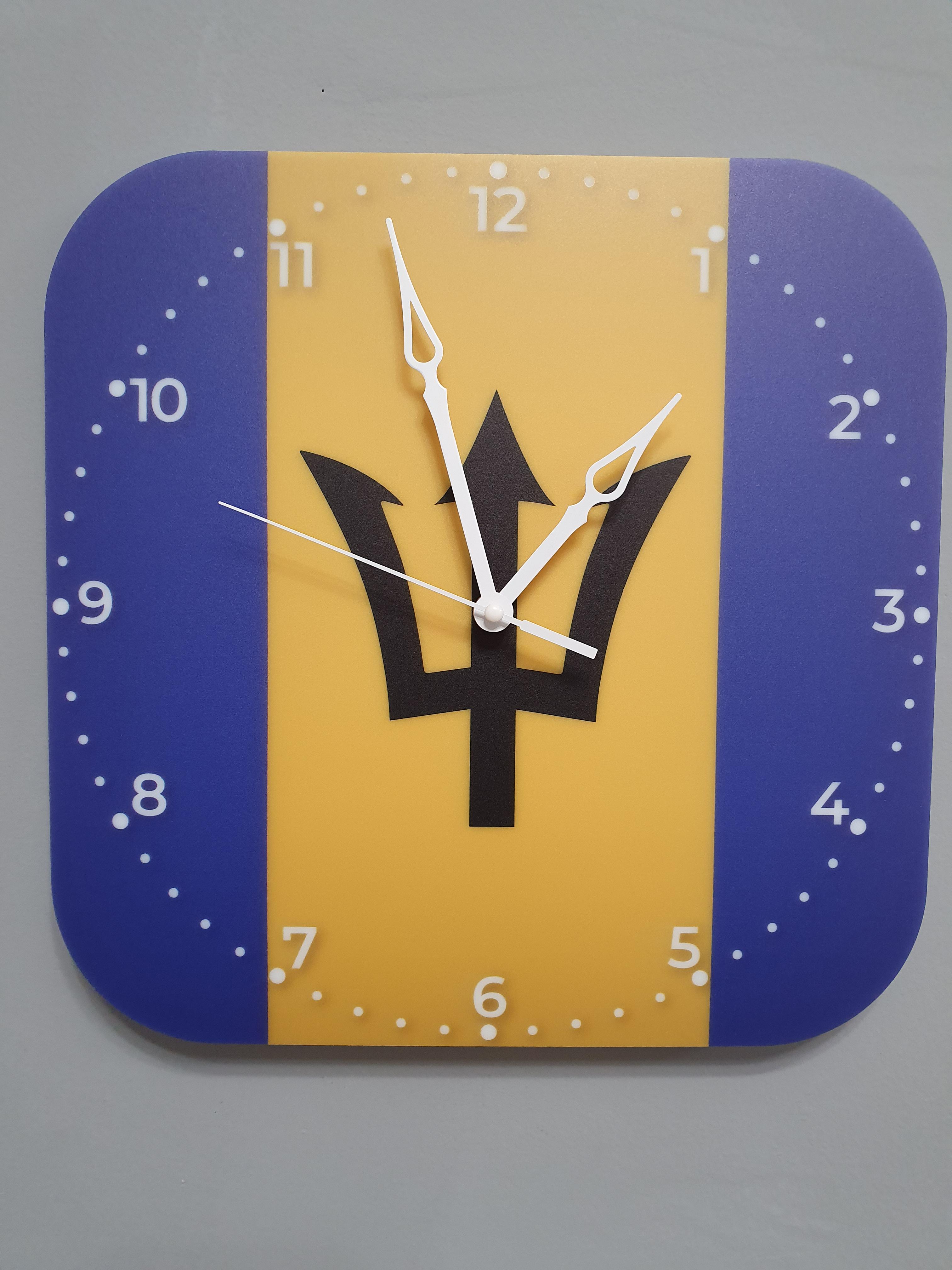 Часы настенные флаг Барбадоса (3696)