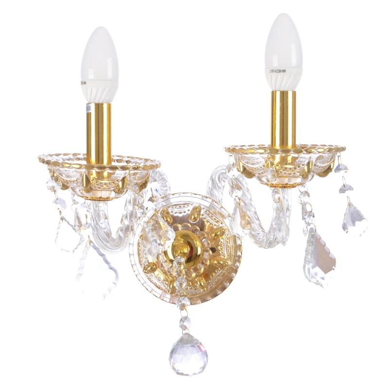 Бра настінне накладне свічка Brille BCL-271W/2 E14 у спальню кришталеве класичне