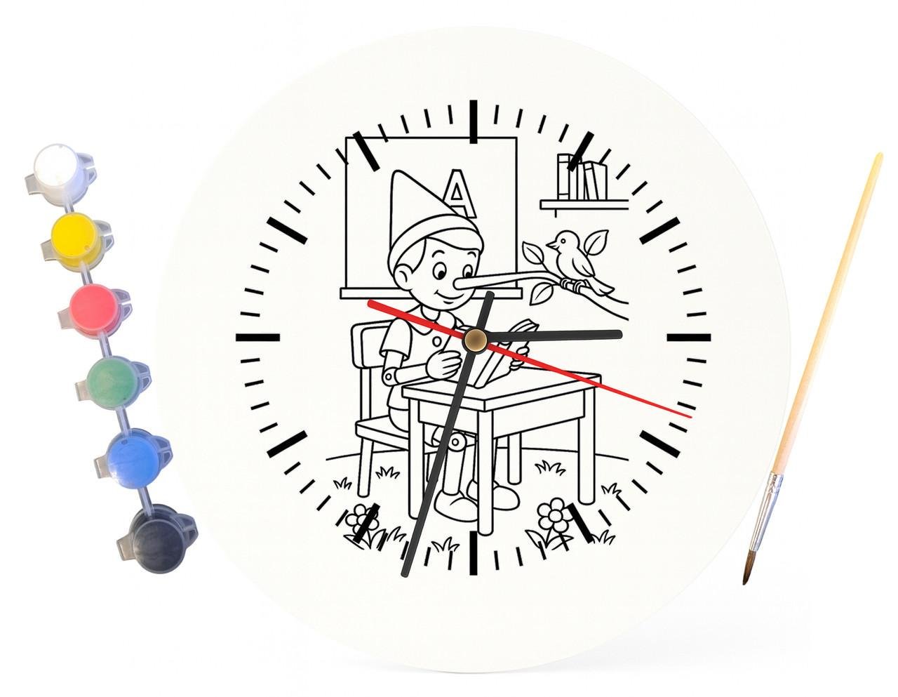 Детский набор для творчества часы-раскраска Приключения Пиноккио по мотивам романа Карло Коллоди 30 см (Г0010) - фото 3 Детский набор для творчества часы-раскраска Приключения Пиноккио по мотивам романа Карло Коллоди 30 см (Г0010) - фото 3