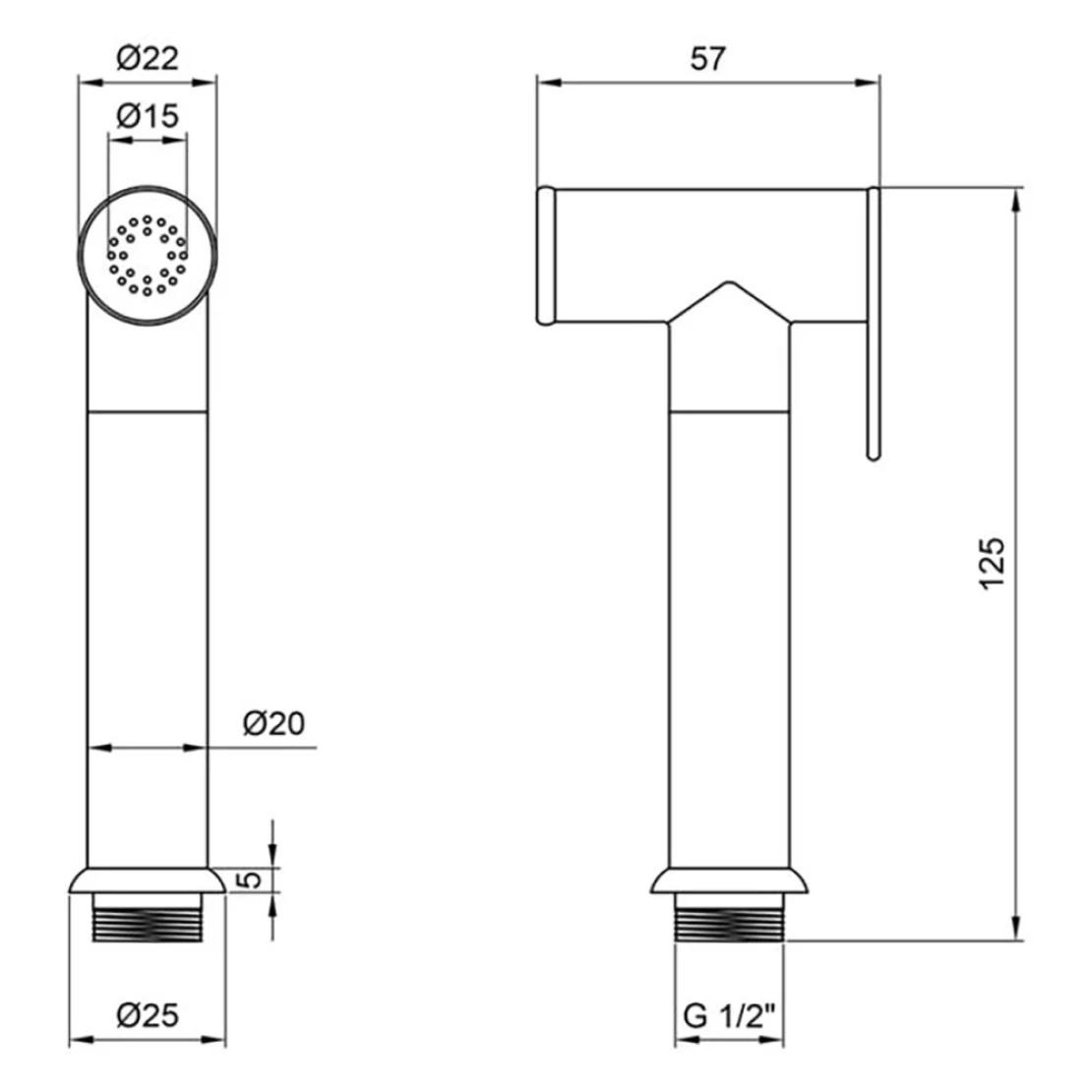 Лійка для гігієнічного душу Kroner KRM C710 без шлангу Хром (CV008581) - фото 2