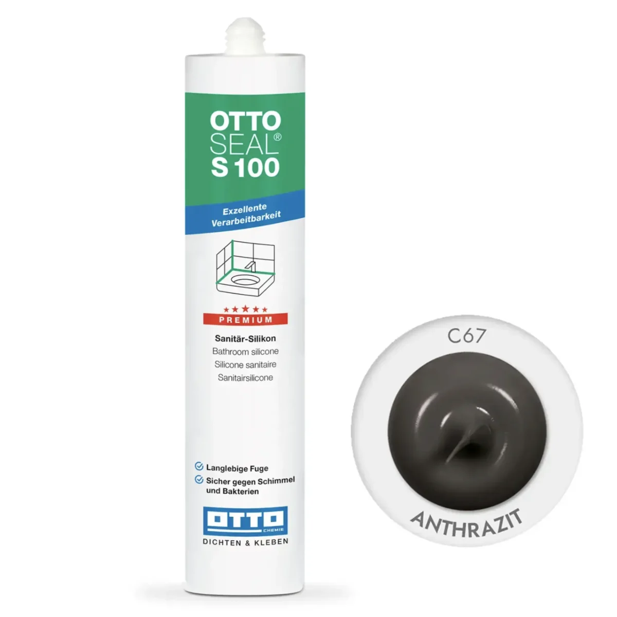 Силиконовый герметик OTTOSEAL S100 300 мм C67 Anthrazit (S100C67)