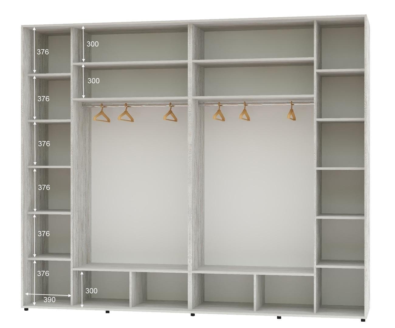 Шкаф-купе трехдверный Алекса Люкс-149 ДСП 280x60x240 см Сосна Натти (55003) - фото 2 Шкаф-купе трехдверный Алекса Люкс-149 ДСП 280x60x240 см Сосна Натти (55003) - фото 2