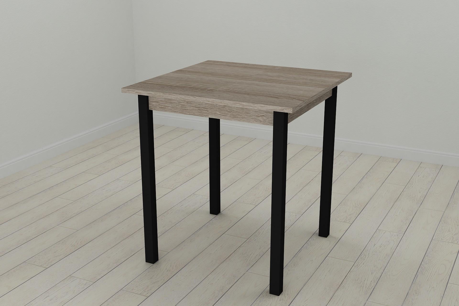 Обеденный стол Ferrum-decor Диего ДСП 16 мм 75x70x70 см Черный/Сонома Трюфель (FRD-106301)