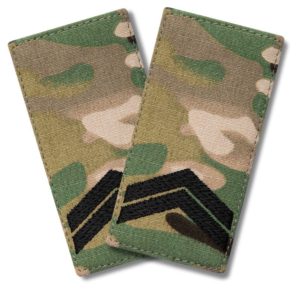 Набір шевронів на липучці Звання ЗСУ Капрал 5х10 см 2 шт. Мультикам (26275)