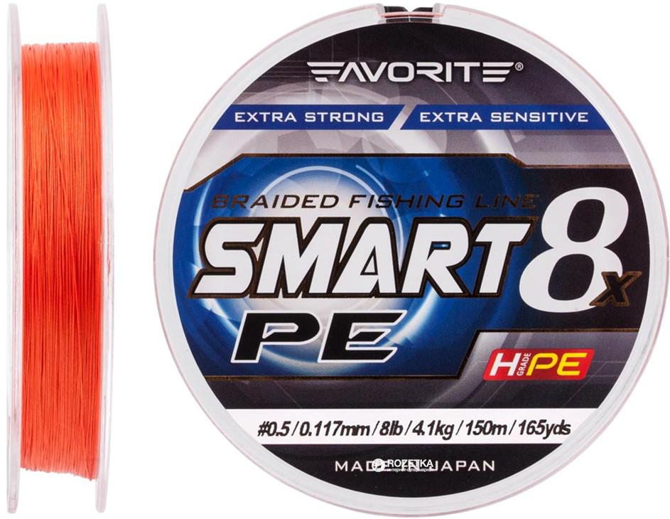 Шнур Favorite Smart PE 8x 150 м 0,117 мм 4,1 кг Червоно-помаранчевий (16931079)