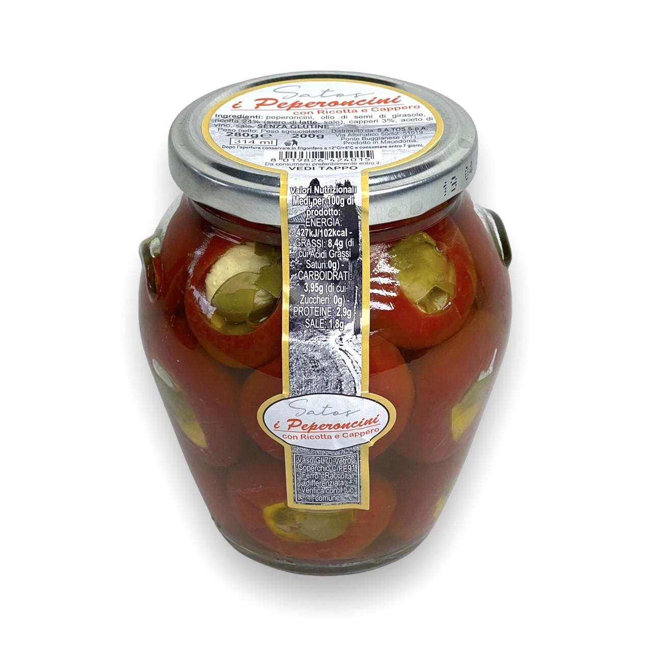 Перец фаршированный SATOS ricotta e cappero 200 г (1971535608)