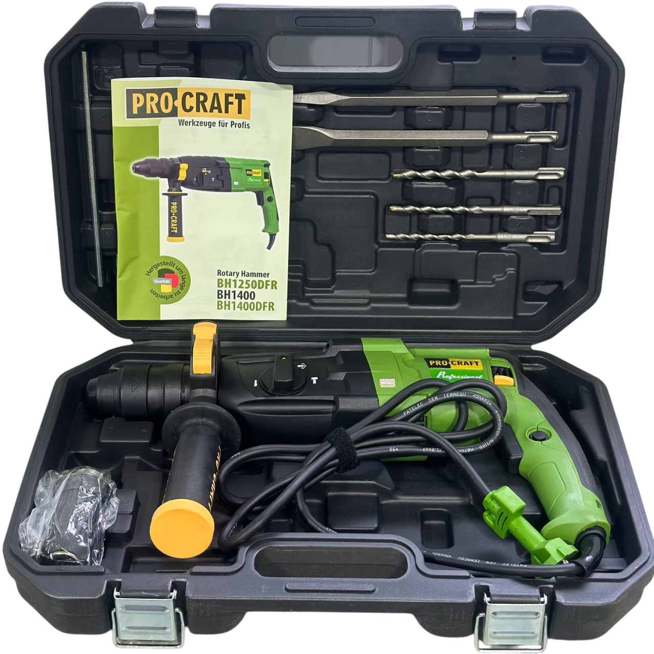 Перфоратор електричний ProCraft BH-1400 DFR 3,0 Дж прямий SDS Plus змінний патрон (014002) - фото 4 Перфоратор електричний ProCraft BH-1400 DFR 3,0 Дж прямий SDS Plus змінний патрон (014002) - фото 4