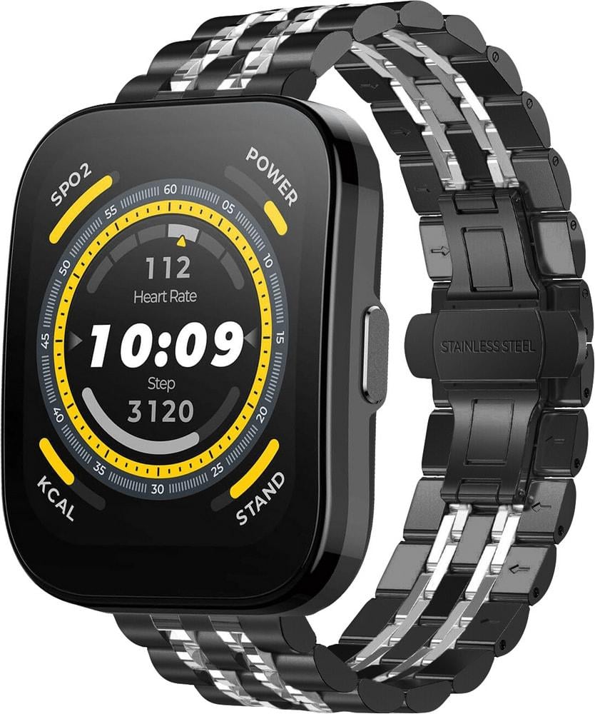 Браслет металлический Spinye Line для Amazfit Bip 5 Black Silver (34343-03)
