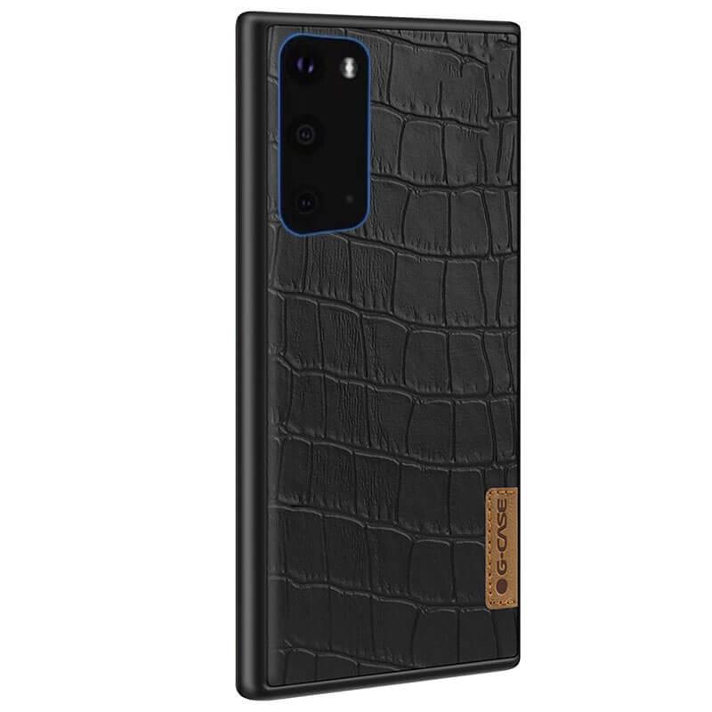 Кожаная накладка G-Case Crocodile Dark series для Samsung Galaxy S20 Черный - фото 2