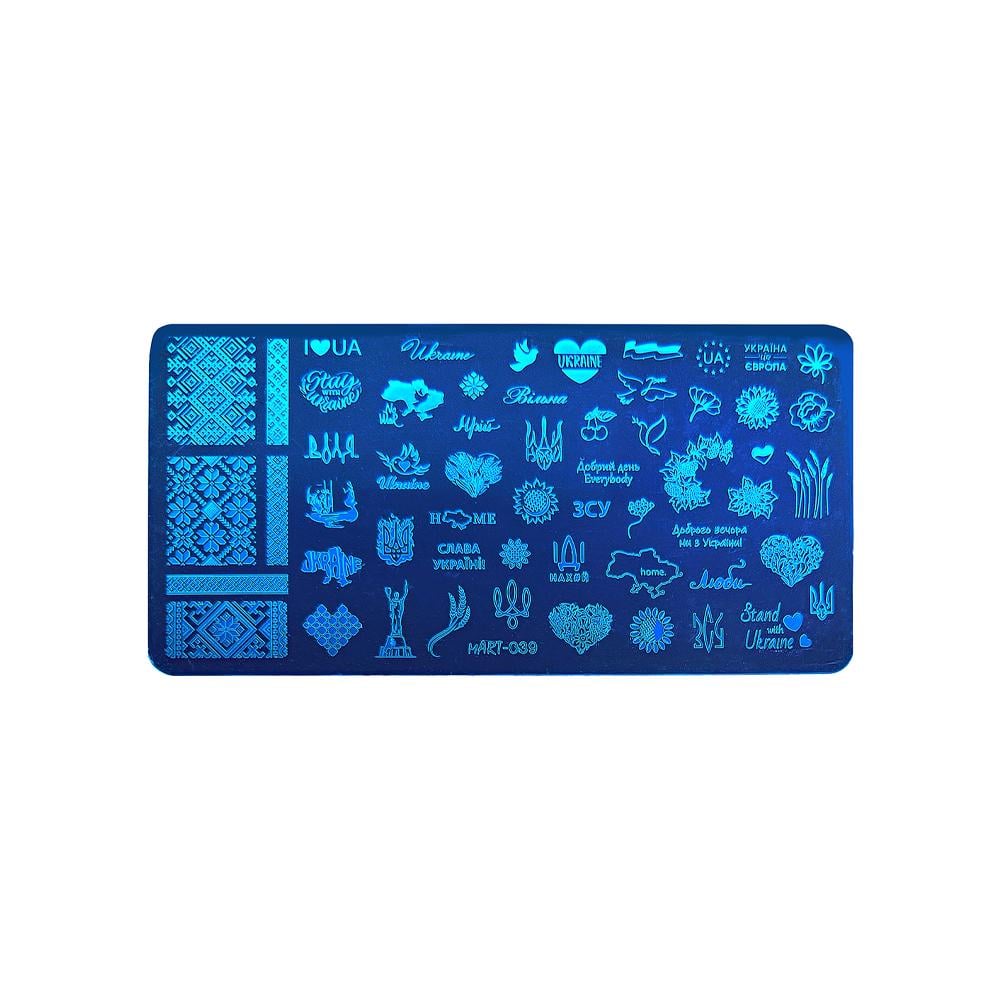 Пластина для стемпинга Mart 039 металлическая для дизайна ногтей с гравировкой трафаретов (37855)