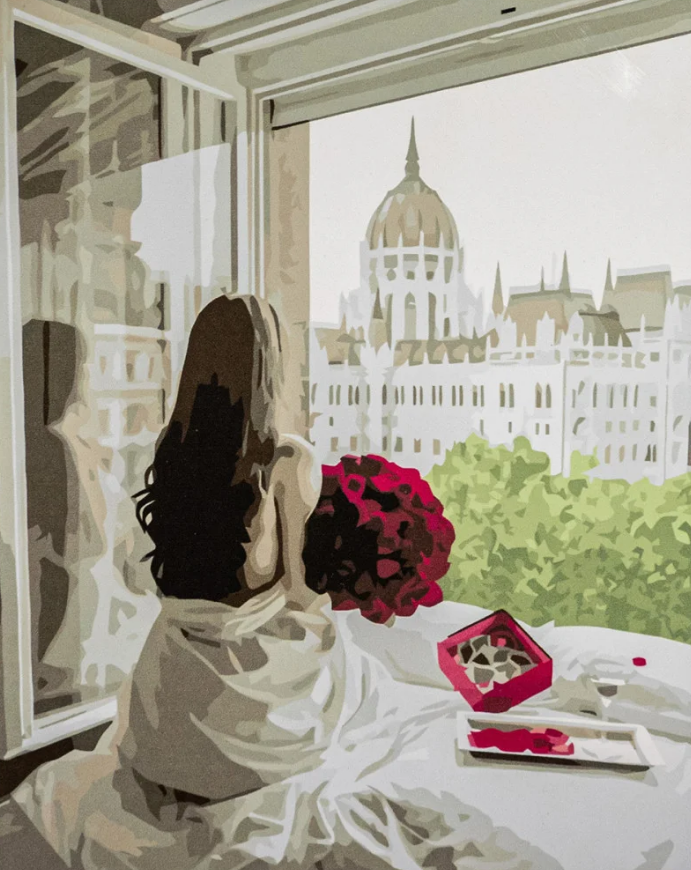 Картина по номерам Strateg Приятности у окна 40x50 см (VA-3398)