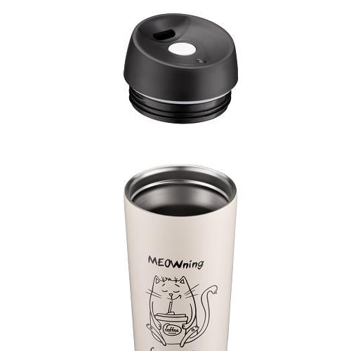 Термокружка Ardesto Coffee Time Meowning AR2645WC 450 мл Бежевый - фото 5 Термокружка Ardesto Coffee Time Meowning AR2645WC 450 мл Бежевый - фото 5