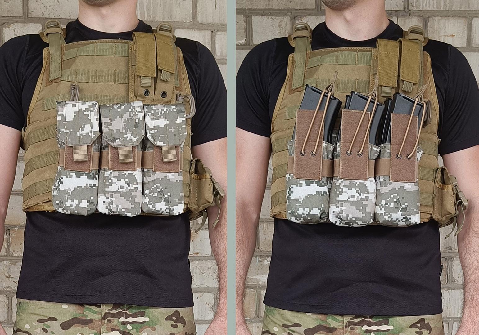 Подсумок АК/РПК ВСУ MM-14 тройной под 6 магазинов Пиксель (7364) - фото 5