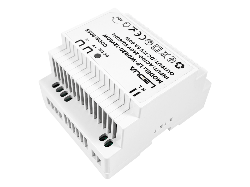 Блок питания LEDUA на DIN-рейке 60W 5А IP20 12V (LP-WDR20-12V60W) - фото 2 Блок питания LEDUA на DIN-рейке 60W 5А IP20 12V (LP-WDR20-12V60W) - фото 2