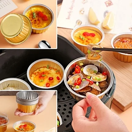 Форма для кексів із алюмінієвої фольги 40 шт. Золотистий (Y01510-1) - фото 4