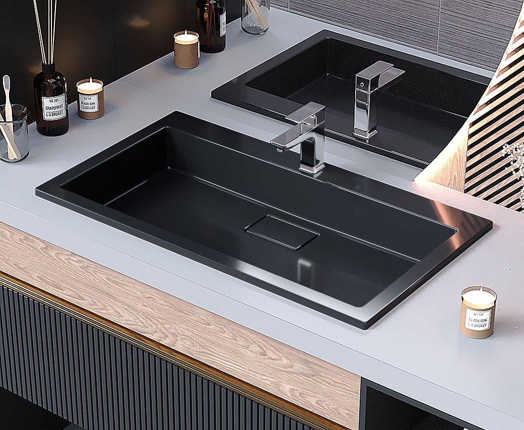 Умывальник накладной Luxor Imperio Low 80 см Black (738)