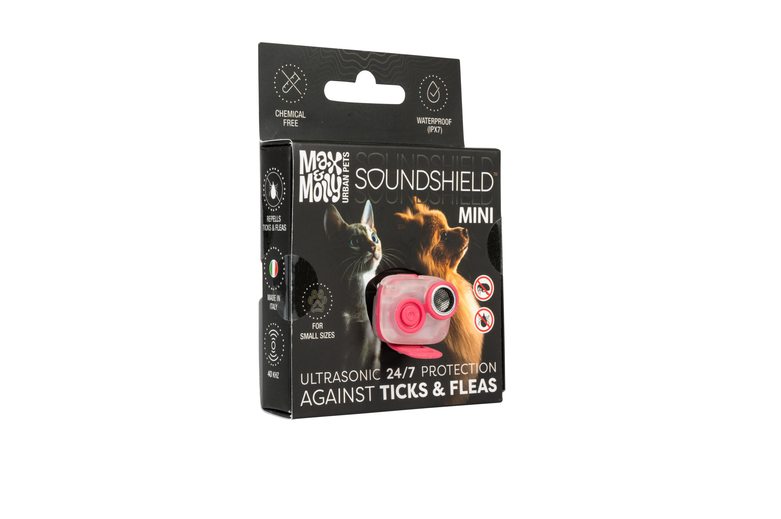 Засіб від кліщів та бліх ультразвуковий Max&Molly Soundshield Mini 24/7 Ultrasonic Technology Against Ticks/Fleas Rose (24763116)