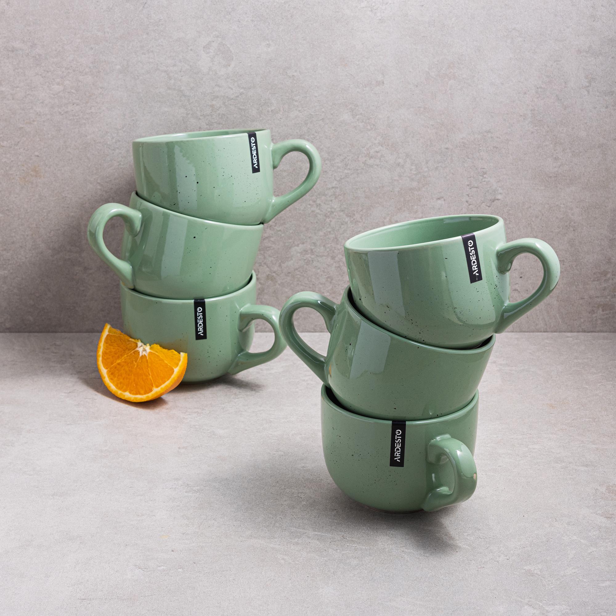 Набор чашек Ardesto Bagheria Pastel 480 мл 6 шт. Green (AR2948GGC)