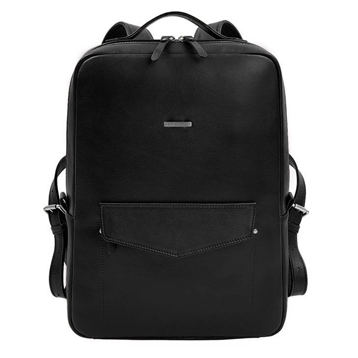 Рюкзак шкіряний на блискавці Cooper maxi Чорний (A-028437)