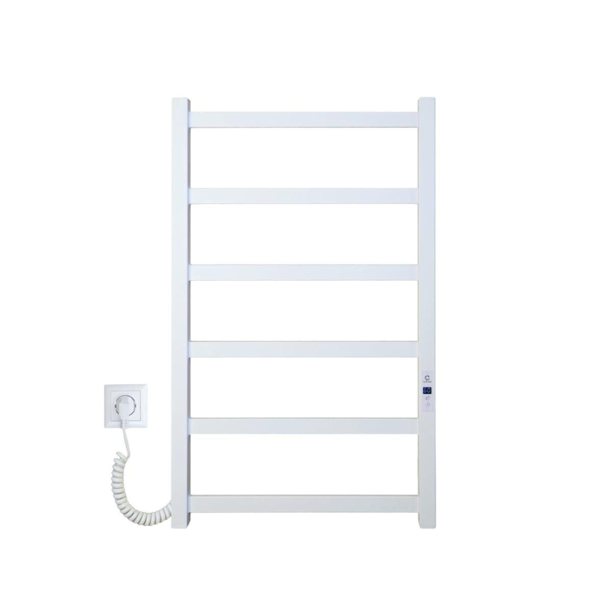 Полотенцесушитель электрический Carino Flavia с термоконтроллером и дисплеем 790x490 мм Белый матовый (FL7937DWM)